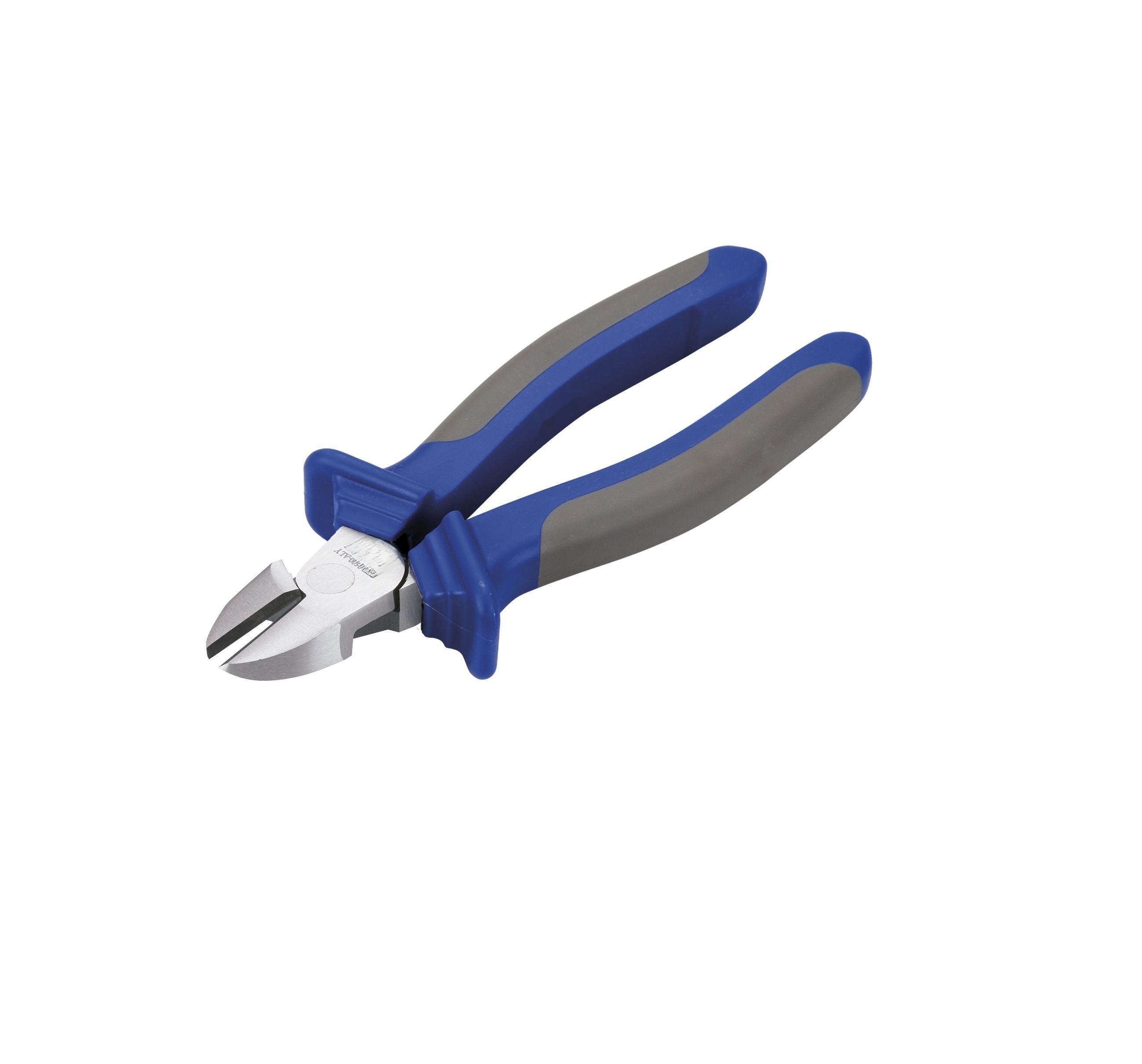 alicate de corte diagonal, potencia, 180 mm, ideal para trabajos de precisión y corte de alambres y componentes eléctricos.