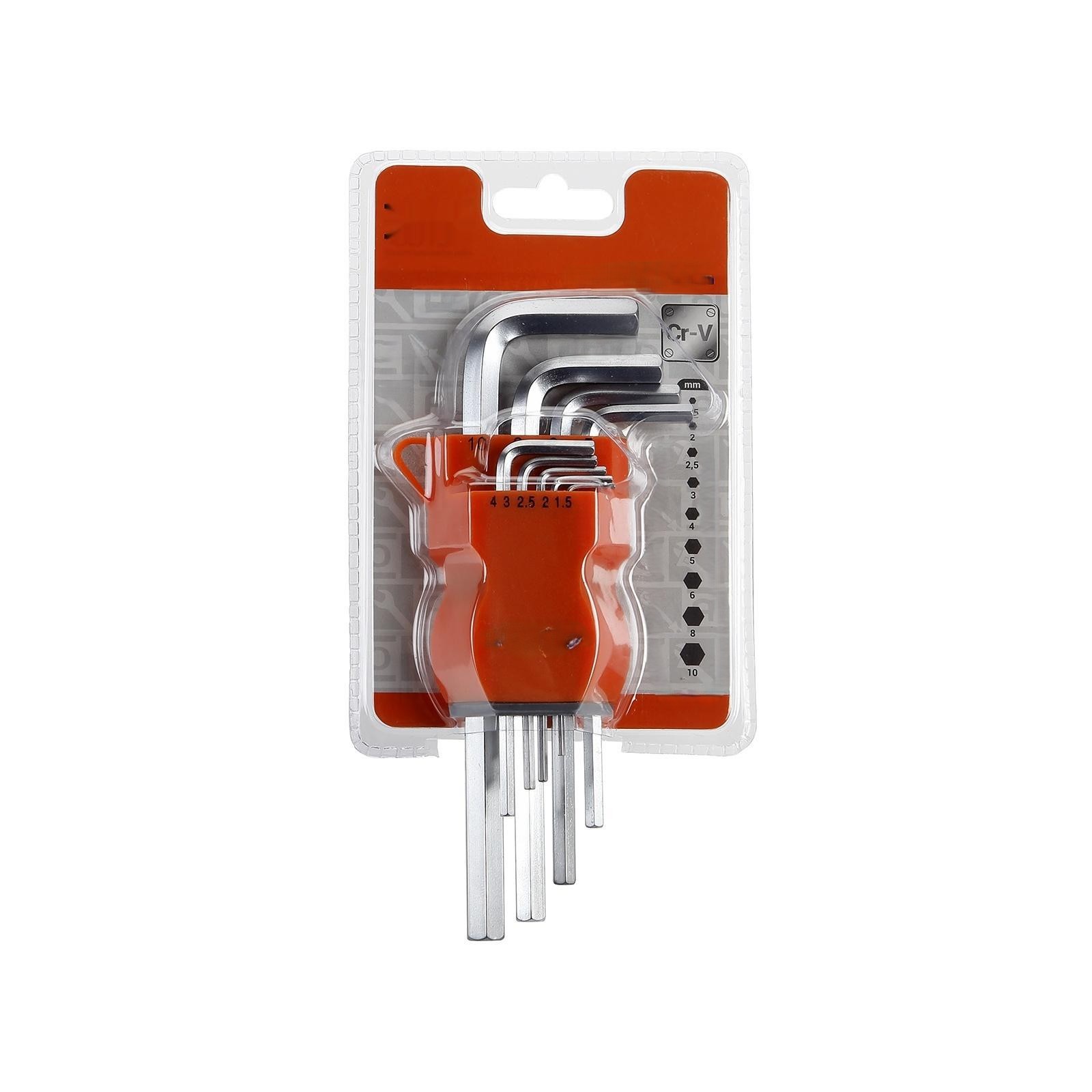 juego de 9 llaves allen de plástico, resistentes y ligeras, ideales para trabajos de ensamblaje y mantenimiento en componentes delicados.