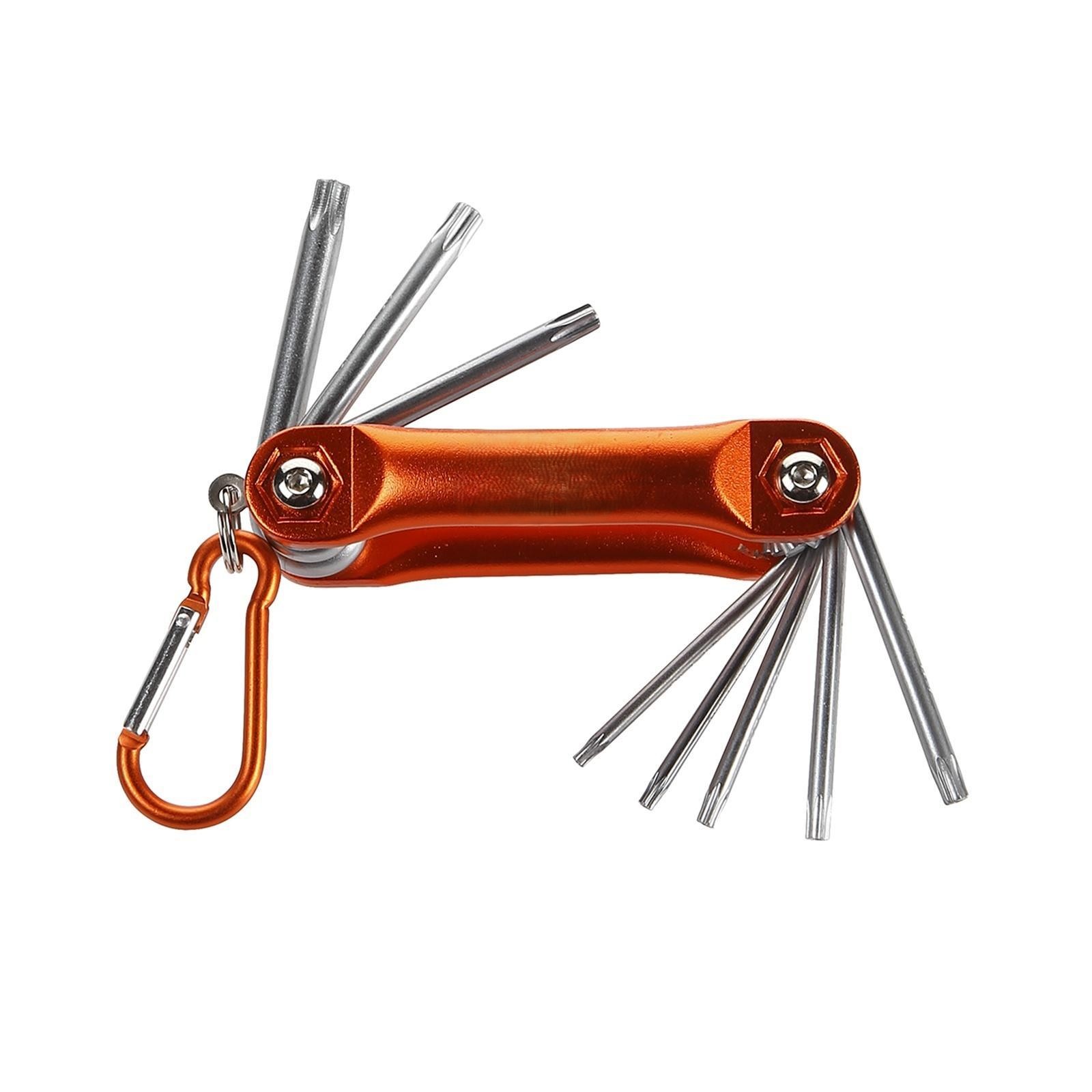 juego de 8 llaves torx invertidas, diseño compacto y ergonómico, ideal para reparaciones y mantenimiento de maquinaria y equipos.