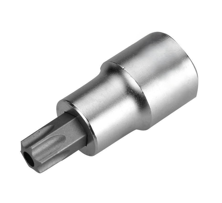 llave vaso 1/2'' con punta torx t45, ideal para vehículos y maquinaria, facilita el ajuste de tornillos torx en espacios reducidos.
