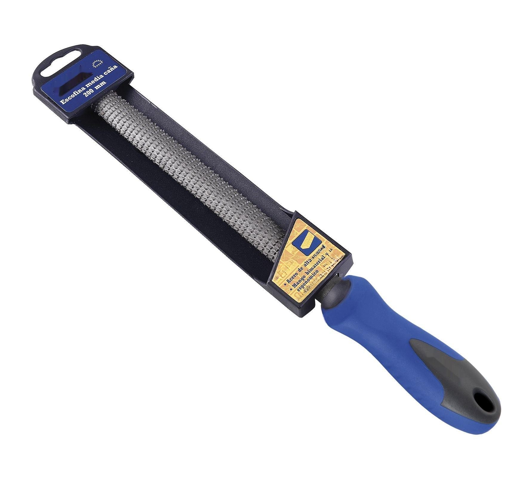 lima plana basta de 200 mm, fabricada en bimaterial, ideal para moldear, alisar y dar forma a superficies metálicas y de madera.