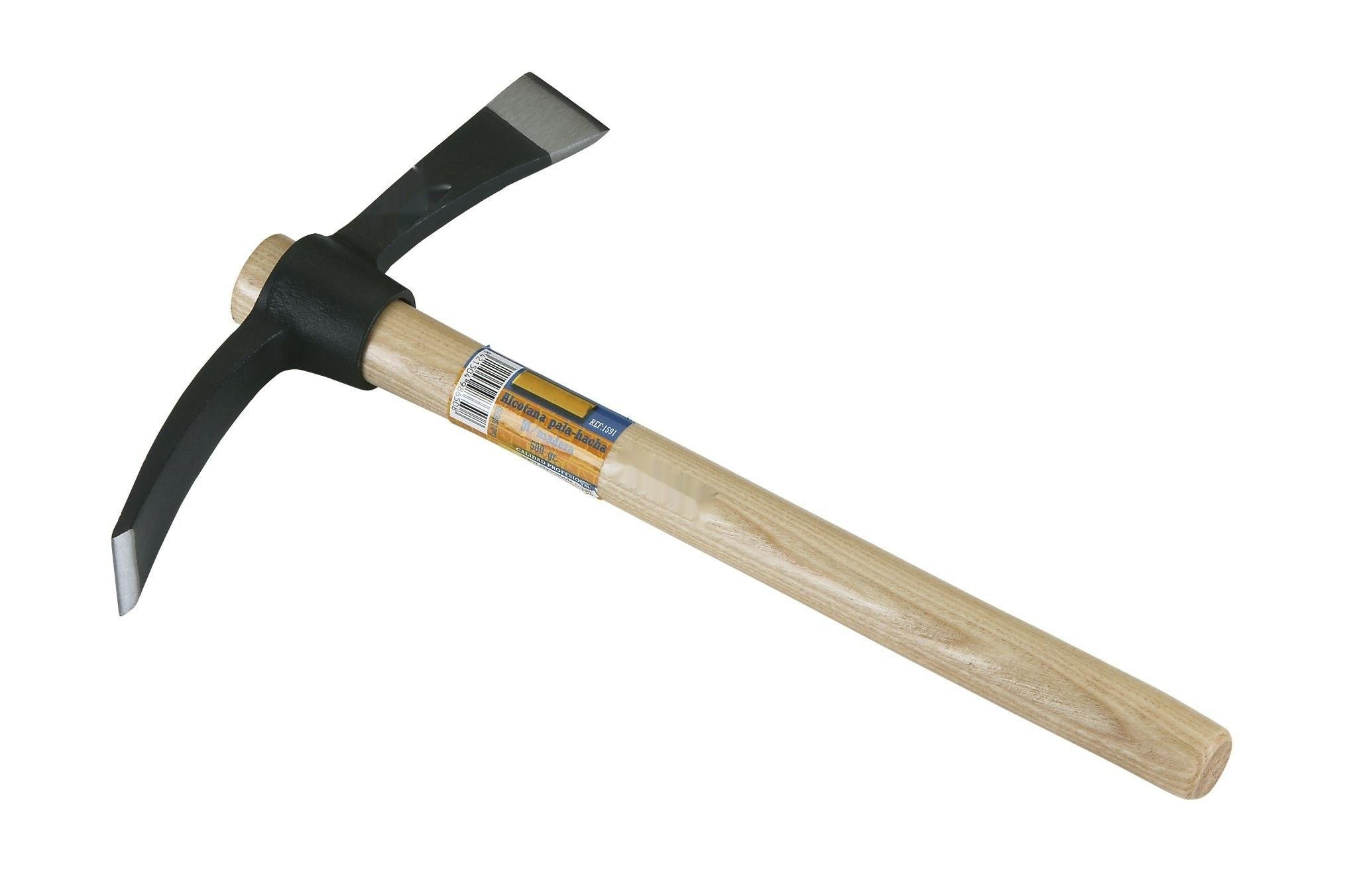 alcotana de 650 g con mango de madera, ideal para trabajos de carpintería y bricolaje.