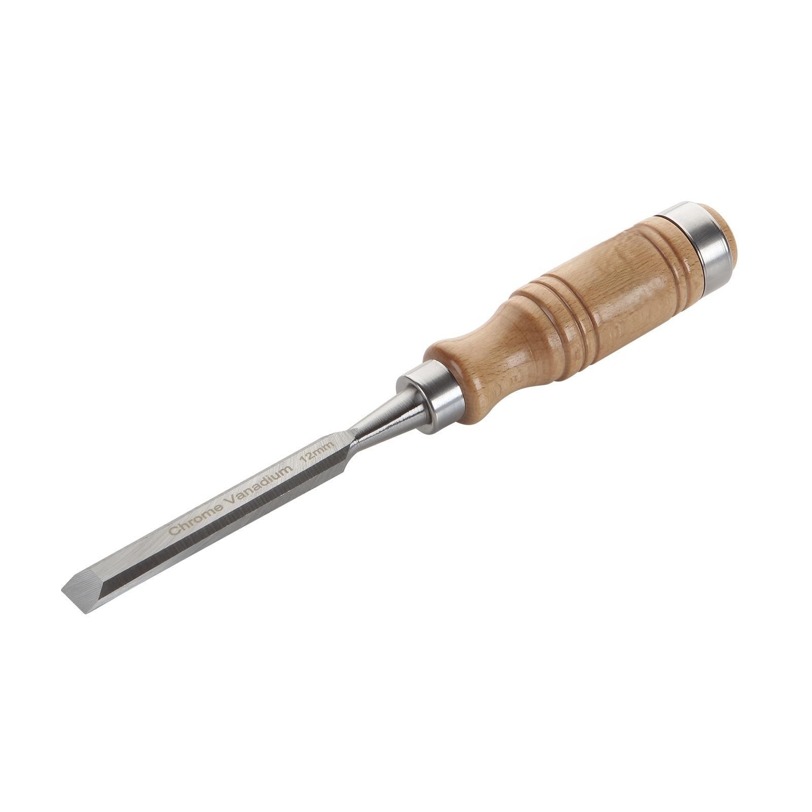 formón 25 mm con mango de madera, ideal para tallar, esculpir y trabajos de carpintería.