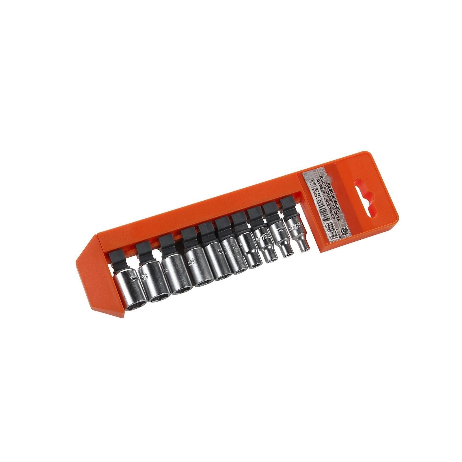 regleta 10 vasos 1/4', 4-13, diseñada para conectar múltiples dispositivos eléctricos en espacios reducidos. ideal para talleres y uso doméstico.