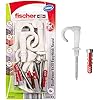  EasyHook Round K (6), Juego de 6 tornillos y tacos DuoPower 6 x 30, con gancho redondo, para tablero aglomerado con ganchos flexibles para instalar en numerosos materiales de construcción