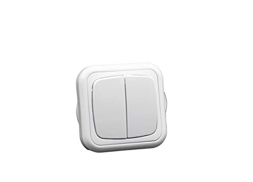 doble conmutador de superficie 10A/250V: ideal para controlar múltiples puntos de luz. Permite un manejo eficiente y cómodo en cualquier espacio, garantizando calidad y seguridad.